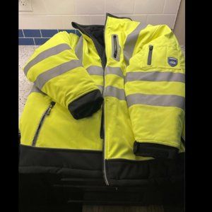 RefrigiWear HiVis Extreme Softshell Jacket - ANSI Class 3 High Visibility Lime